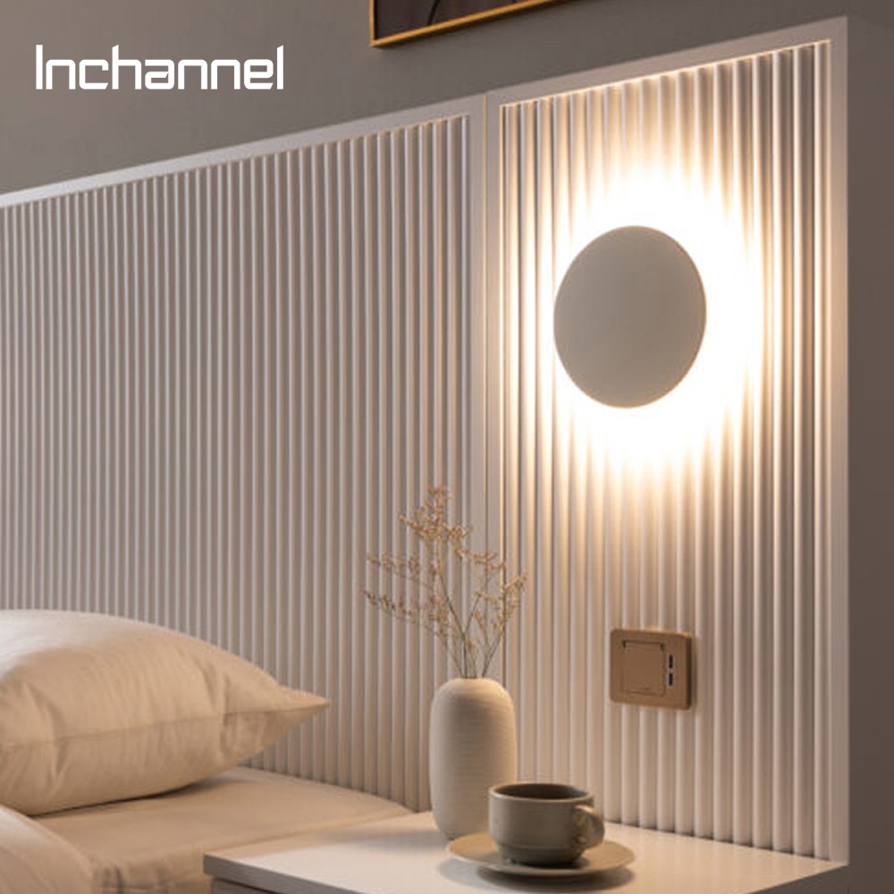 인채널 LED 침대 헤드 터치 원컬러 원형 간접등 벽조명 무드등 3단 밝기조절 INL301