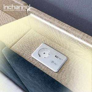 인채널 빌트인 멀티 고속충전 USB 듀얼터치 스위치 콘센트 LED조명 세트 침대헤드 가구용 INA5