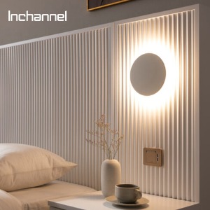 인채널 LED 침대 헤드 터치 원컬러 원형 간접등 벽조명 무드등 3단 밝기조절 INL301