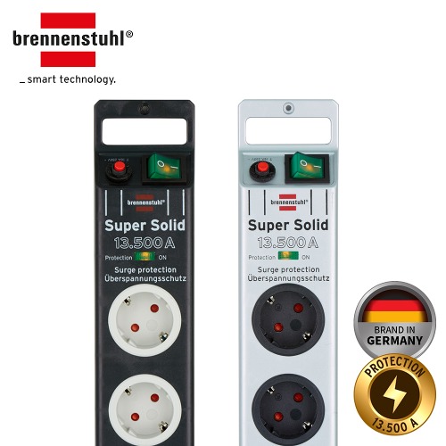Brennenstuhl 독일 브레넨스툴 슈퍼솔리드 서지보호 콘센트 8구 고용량 3500W 안전 누전차단 멀티탭