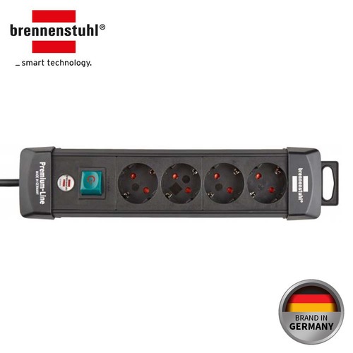 Brennenstuhl 독일 브레넨스툴 프리미엄 고강도 안전 멀티탭 4구 블랙 BPL-4